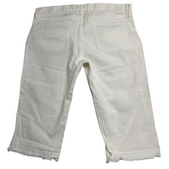 Ralph Lauren Sport White Crop Jeans Raw Hem Womens PICS Show Size and Condition - Picture 7 of 14